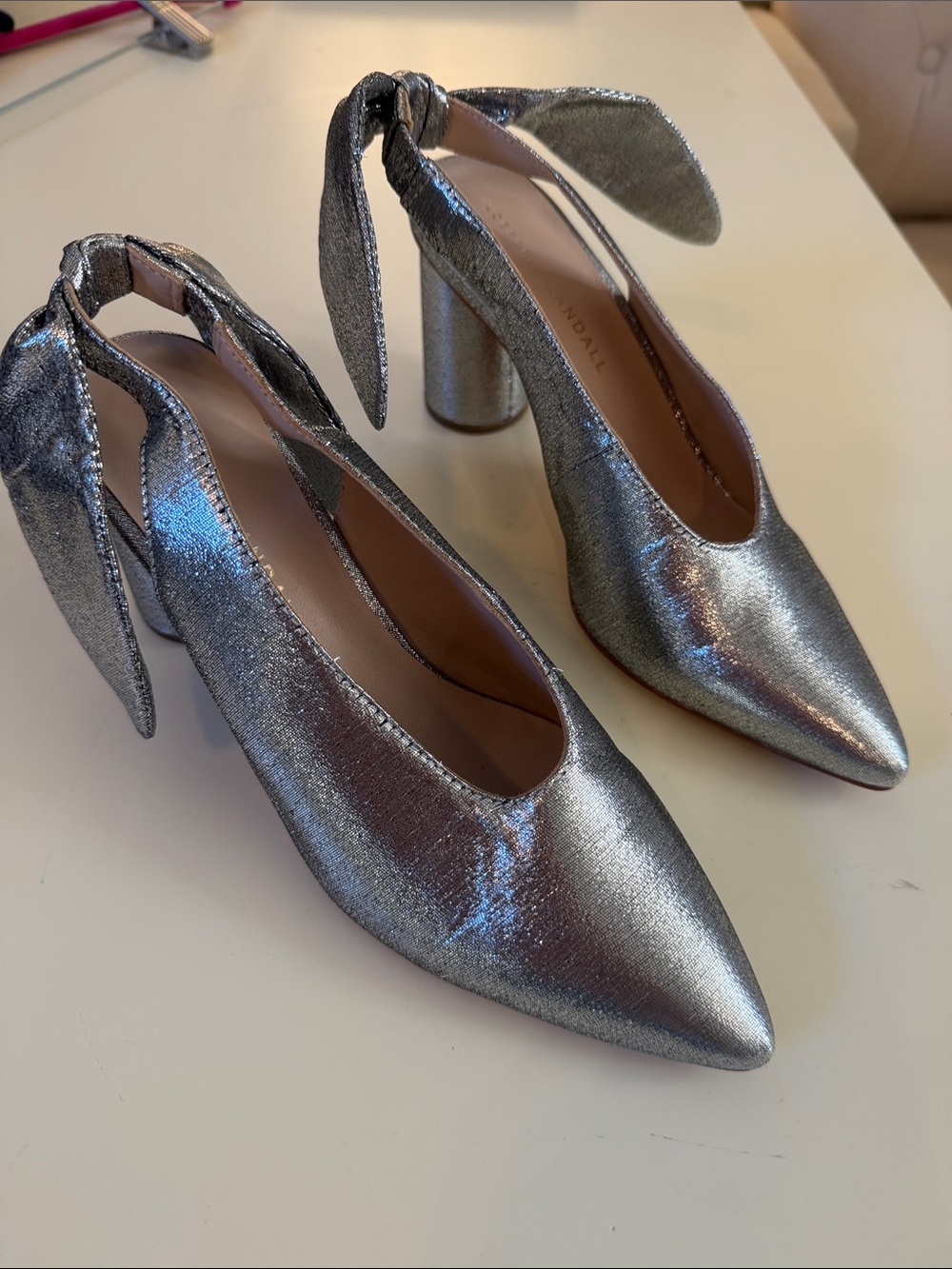 Loeffler Randall silver heels 6.5